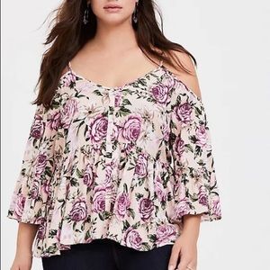 Torrid, light pink floral top